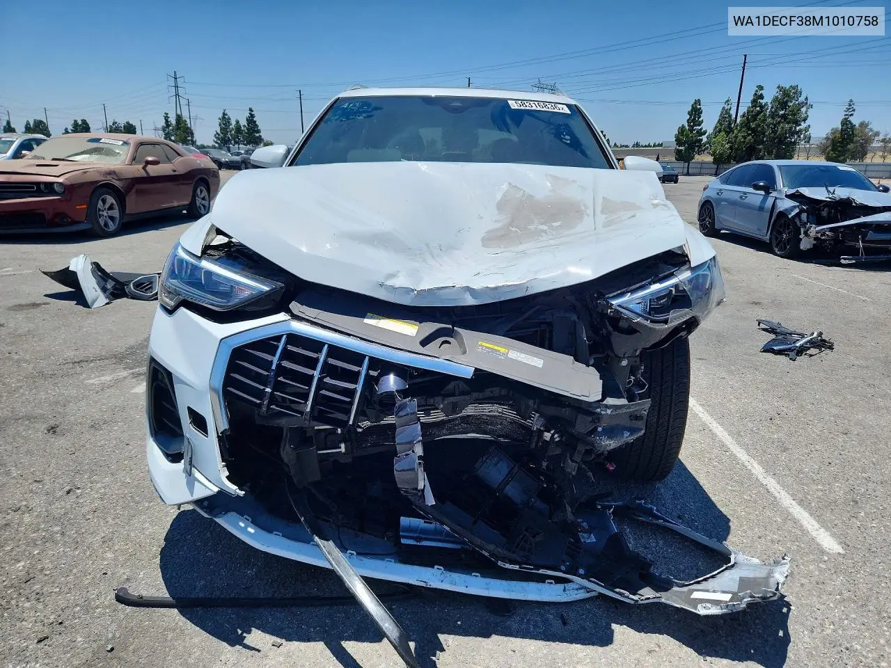 2021 Audi Q3 Premium S Line 45 VIN: WA1DECF38M1010758 Lot: 58316836