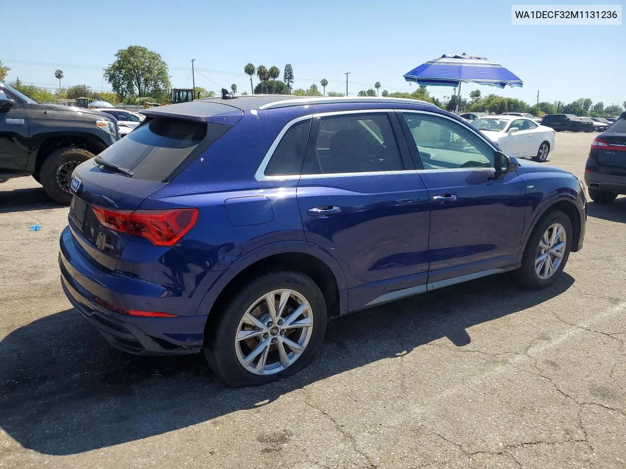 2021 Audi Q3 Premium S Line 45 VIN: WA1DECF32M1131236 Lot: 60716246