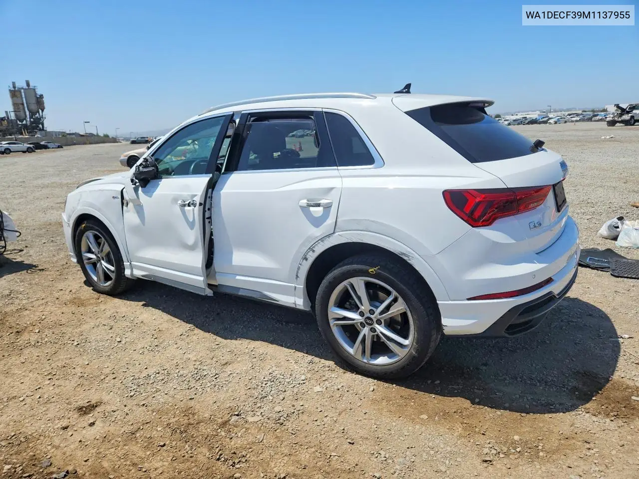 2021 Audi Q3 Premium S Line 45 VIN: WA1DECF39M1137955 Lot: 61400856
