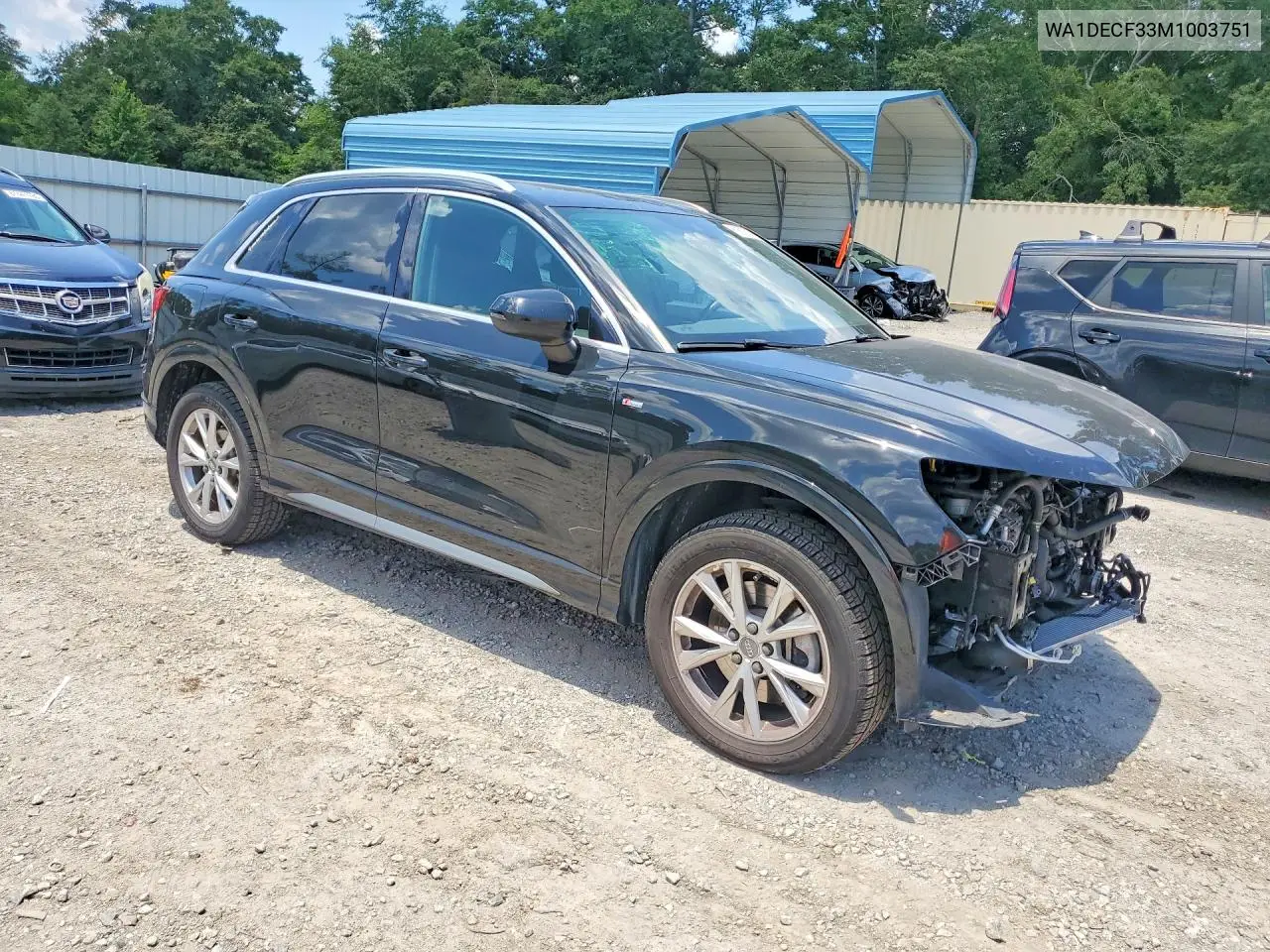 2021 Audi Q3 Premium S Line 45 VIN: WA1DECF33M1003751 Lot: 61528836