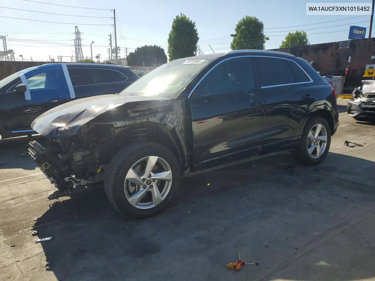 2022 Audi Q3 Premium 40 VIN: WA1AUCF3XN1015452 Lot: 59615946