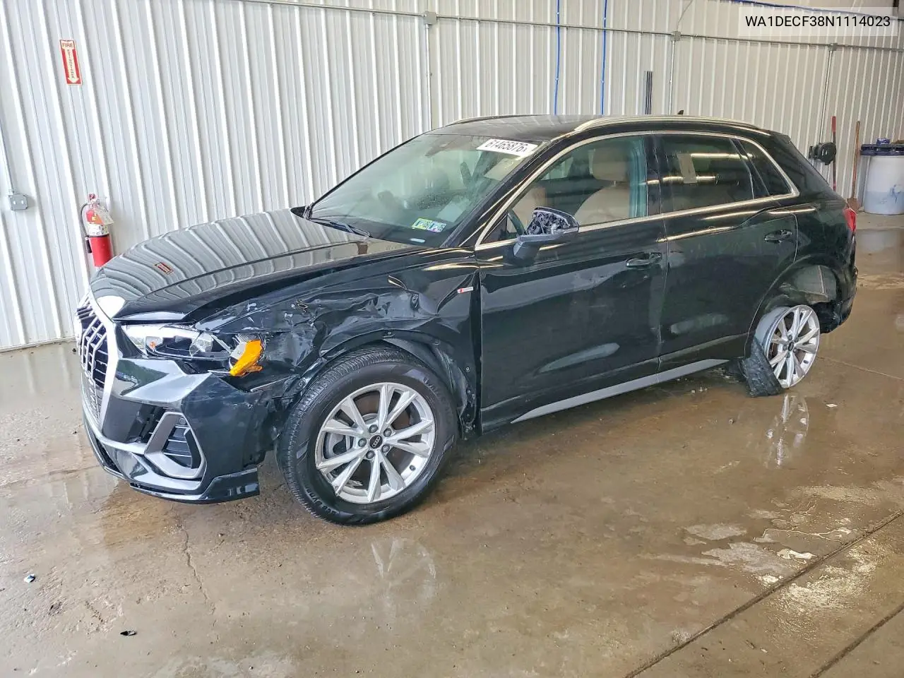 2022 Audi Q3 Premium S Line 45 VIN: WA1DECF38N1114023 Lot: 61465876