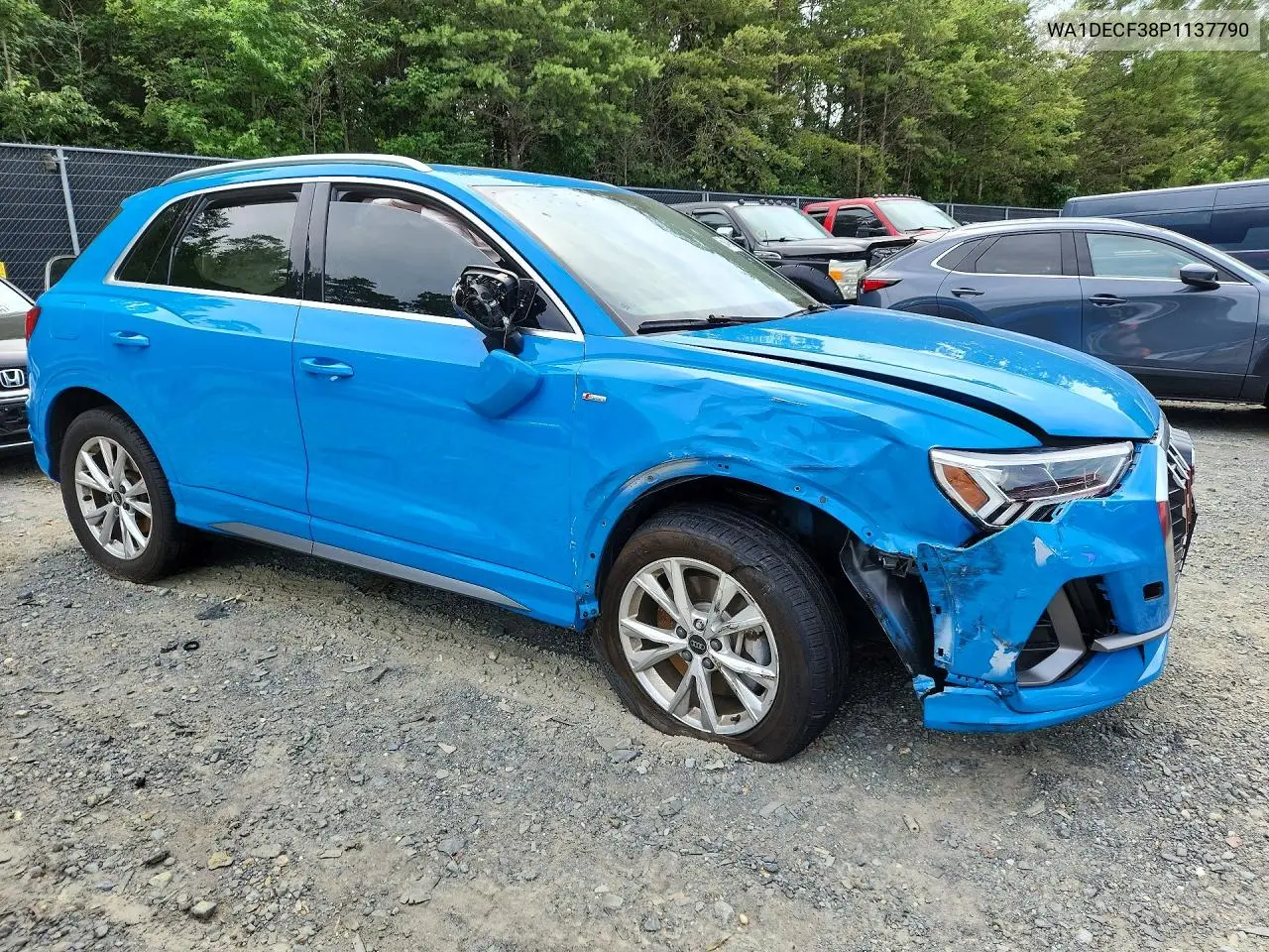 2023 Audi Q3 Premium S Line 45 VIN: WA1DECF38P1137790 Lot: 58478946
