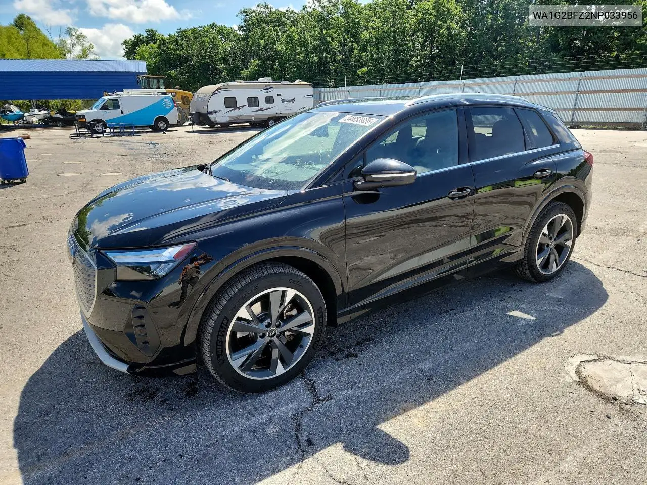 2022 Audi Q4 E-Tron Premium VIN: WA1G2BFZ2NP033956 Lot: 54653026