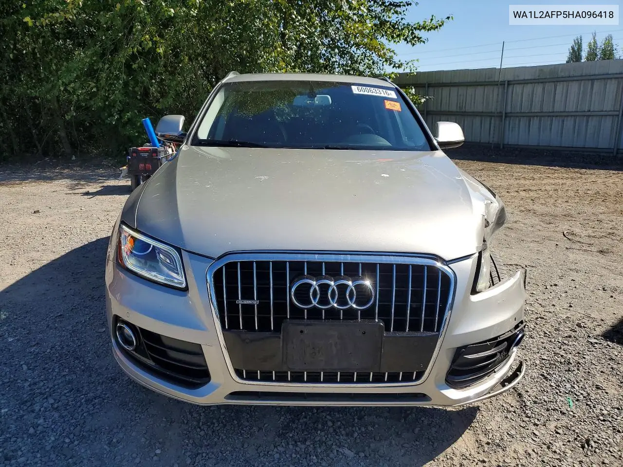 2017 Audi Q5 Premium Plus VIN: WA1L2AFP5HA096418 Lot: 60063316