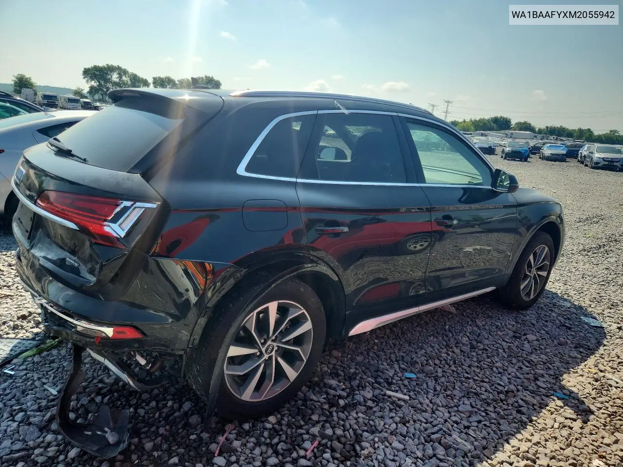 2021 Audi Q5 Premium Plus VIN: WA1BAAFYXM2055942 Lot: 61601426