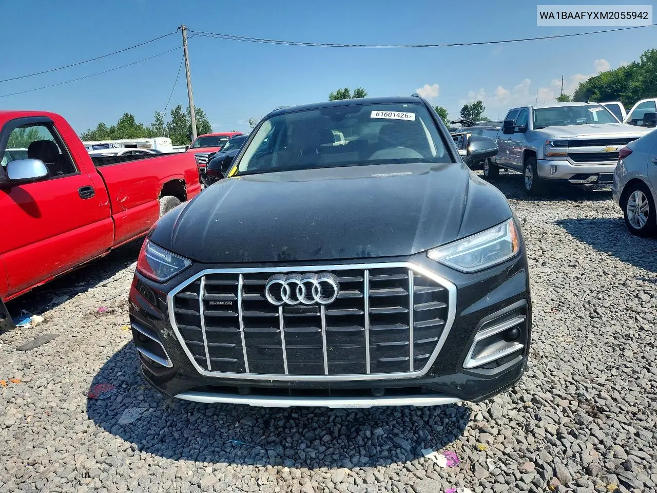 2021 Audi Q5 Premium Plus VIN: WA1BAAFYXM2055942 Lot: 61601426