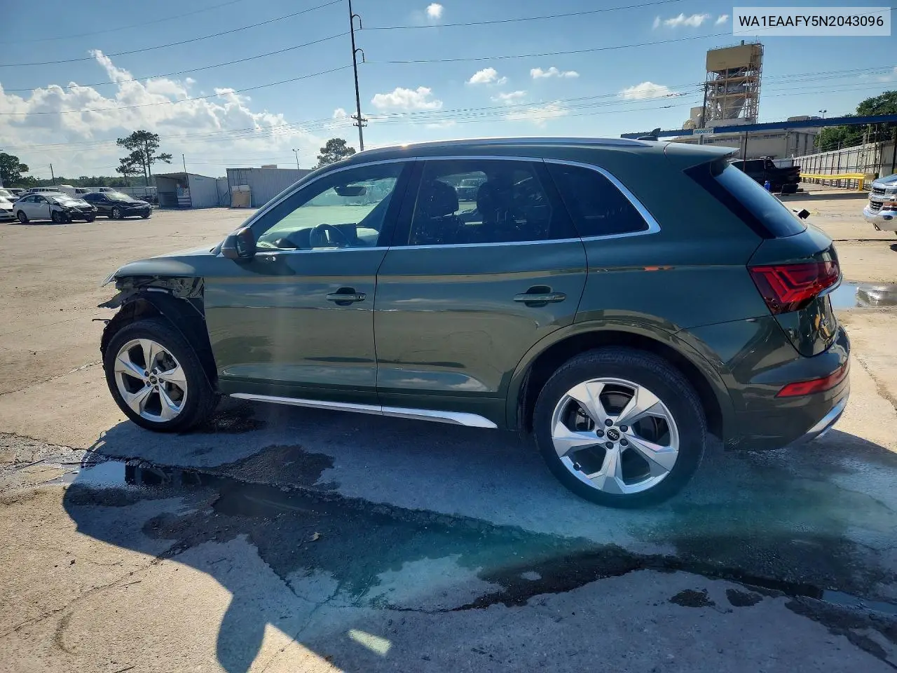 2022 Audi Q5 Premium Plus 45 VIN: WA1EAAFY5N2043096 Lot: 56524016