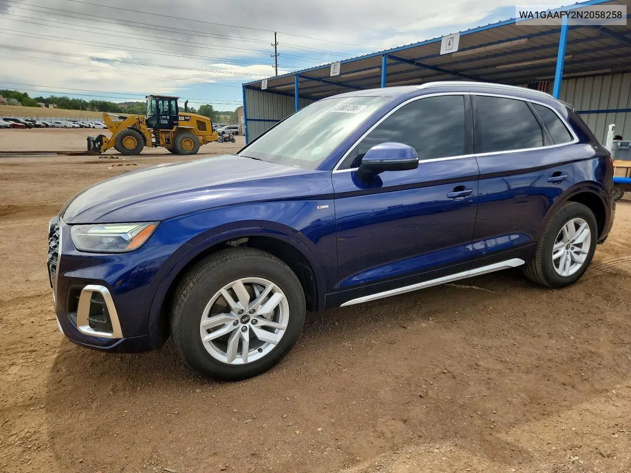 2022 Audi Q5 Premium 45 VIN: WA1GAAFY2N2058258 Lot: 59881286
