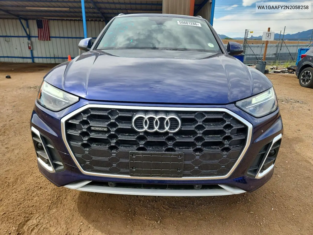 2022 Audi Q5 Premium 45 VIN: WA1GAAFY2N2058258 Lot: 59881286