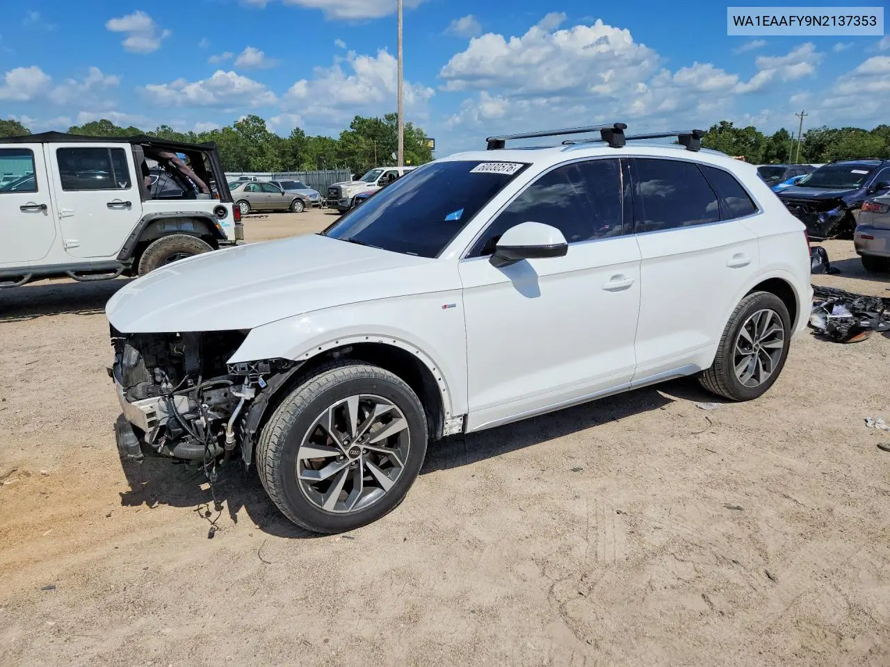 2022 Audi Q5 Premium Plus 45 VIN: WA1EAAFY9N2137353 Lot: 60030576