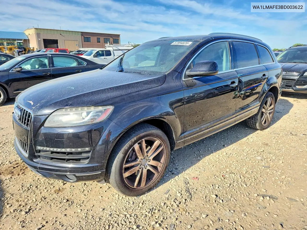 2011 Audi Q7 Premium Plus VIN: WA1LMAFE3BD003622 Lot: 57994826