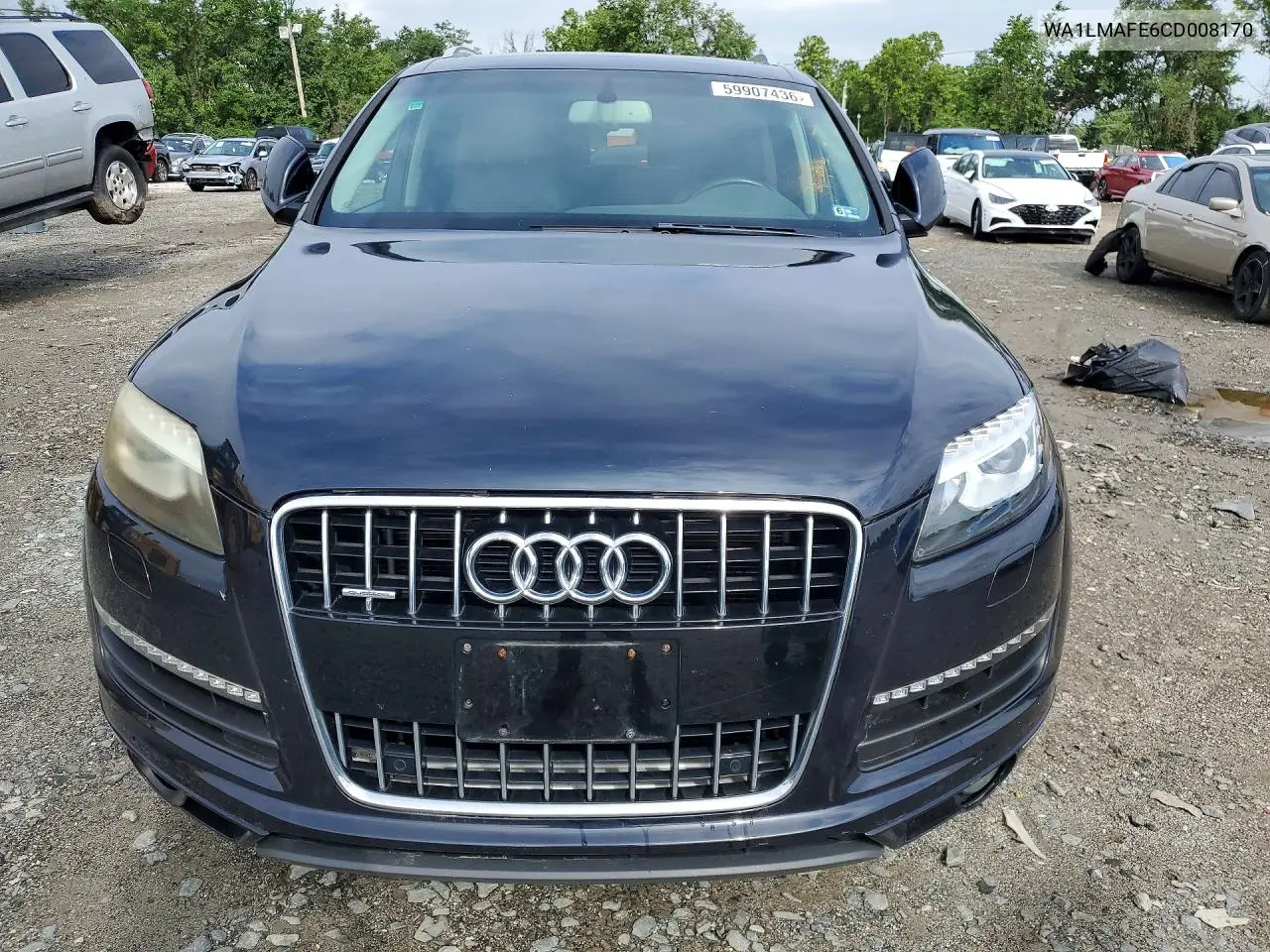 2012 Audi Q7 Premium Plus VIN: WA1LMAFE6CD008170 Lot: 59907436