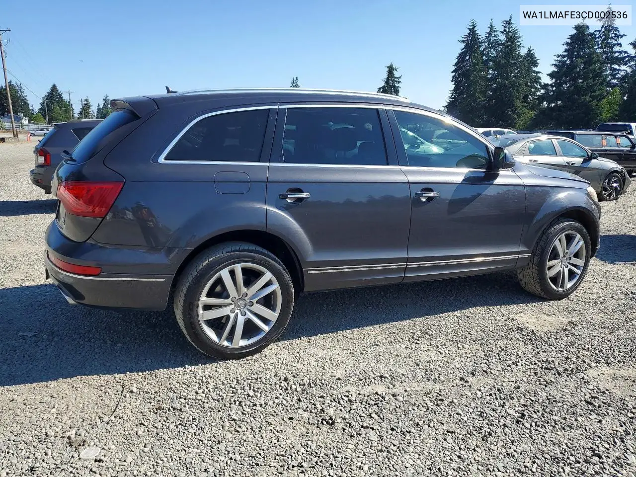 2012 Audi Q7 Premium Plus VIN: WA1LMAFE3CD002536 Lot: 61362876