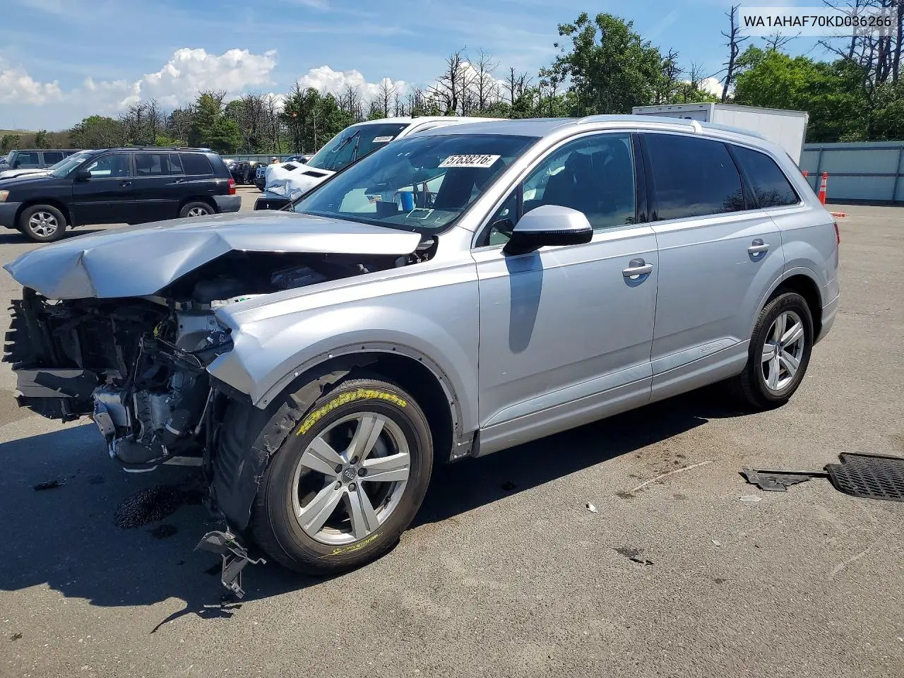 2019 Audi Q7 Premium VIN: WA1AHAF70KD036266 Lot: 57638216