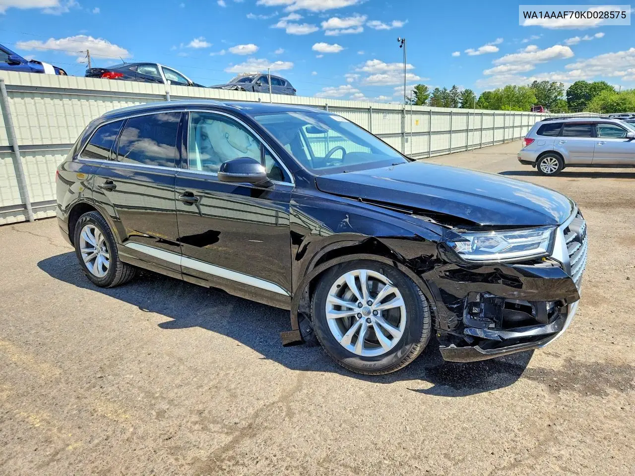 2019 Audi Q7 Premium VIN: WA1AAAF70KD028575 Lot: 58720856