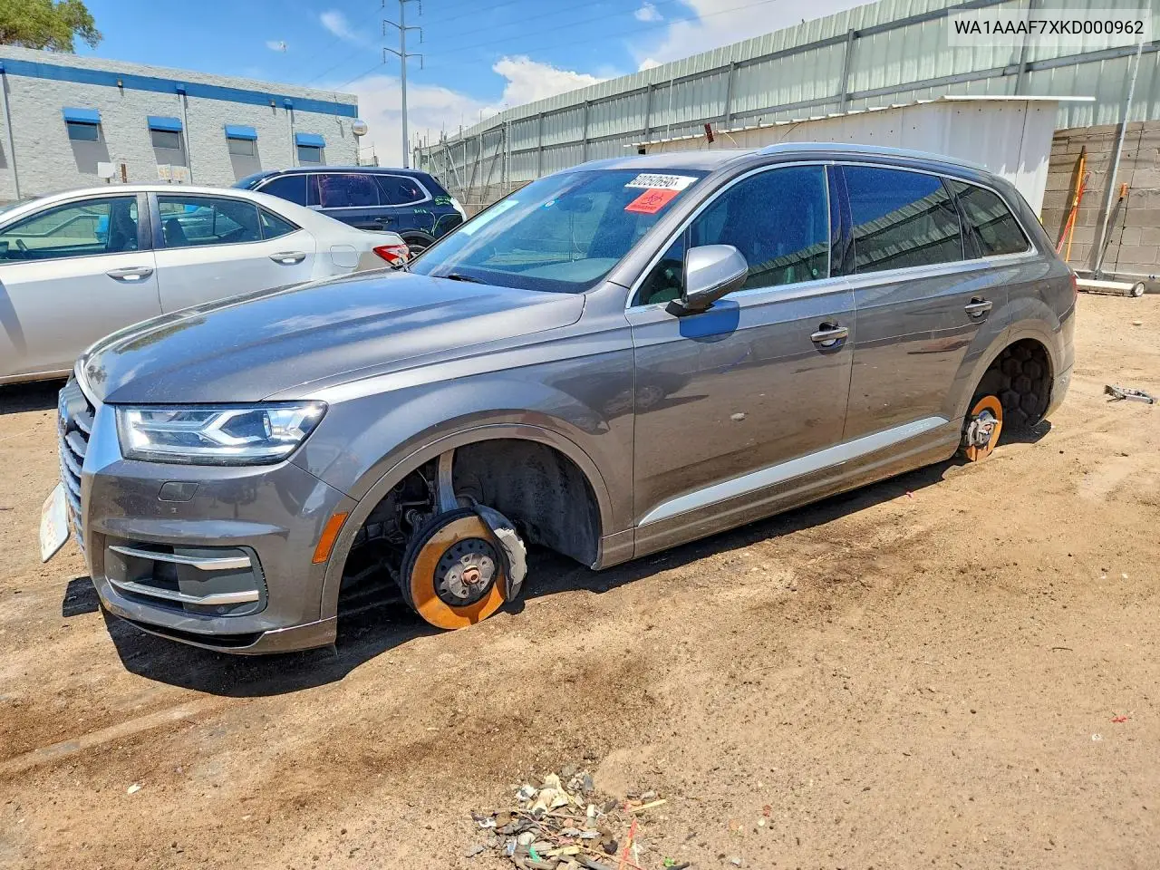 2019 Audi Q7 Premium VIN: WA1AAAF7XKD000962 Lot: 60050696