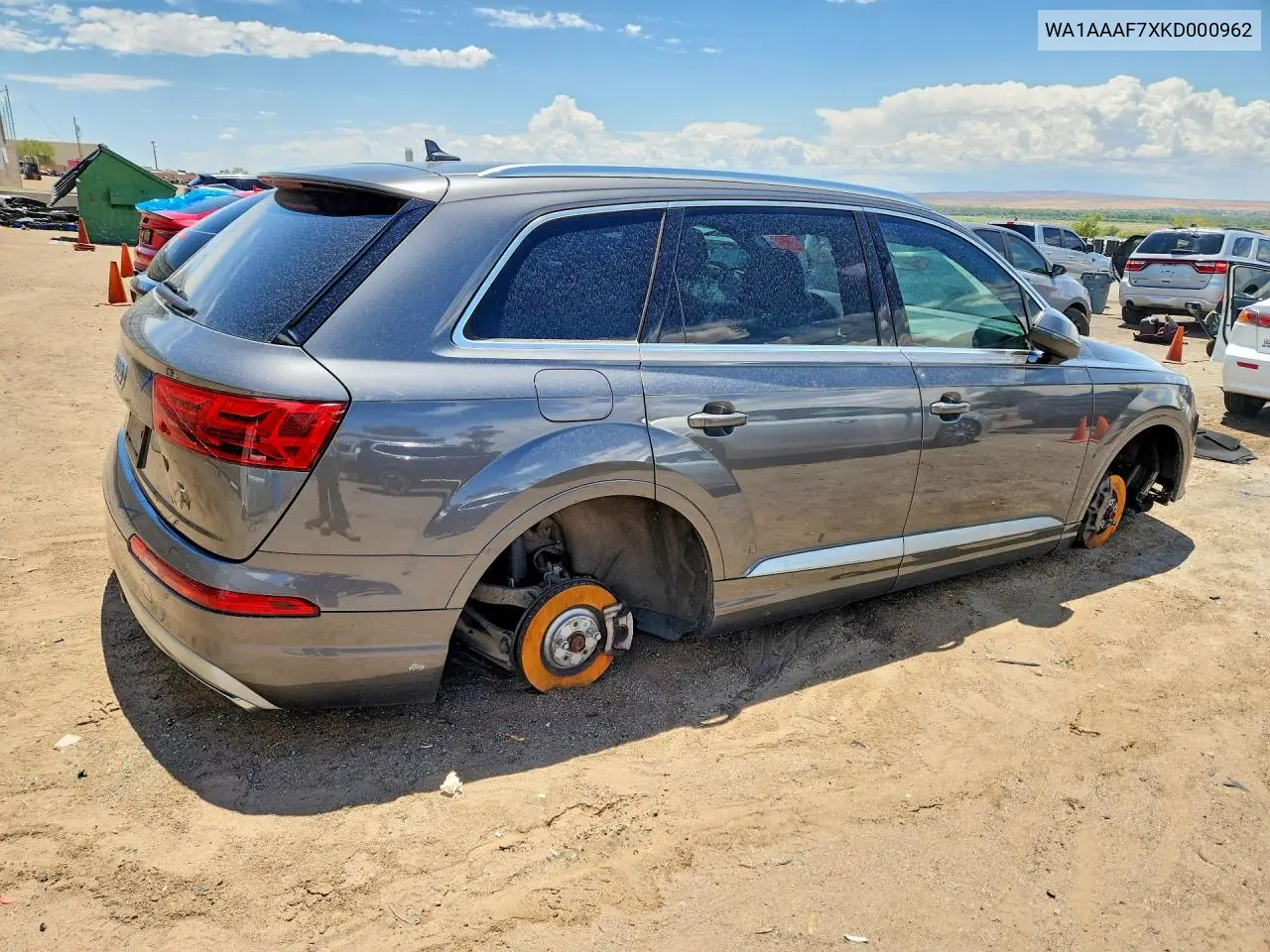 2019 Audi Q7 Premium VIN: WA1AAAF7XKD000962 Lot: 60050696