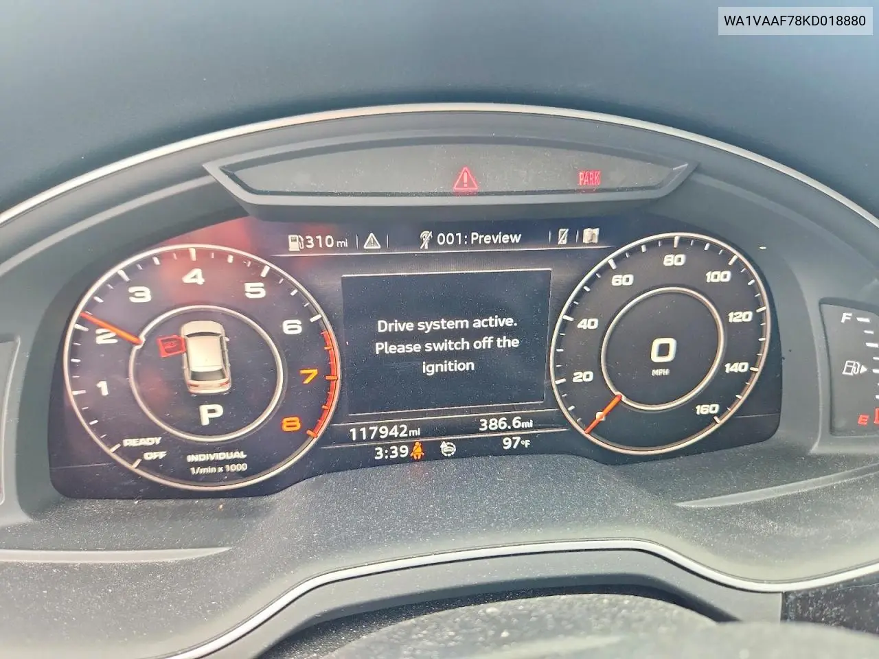 2019 Audi Q7 Prestige VIN: WA1VAAF78KD018880 Lot: 60671526