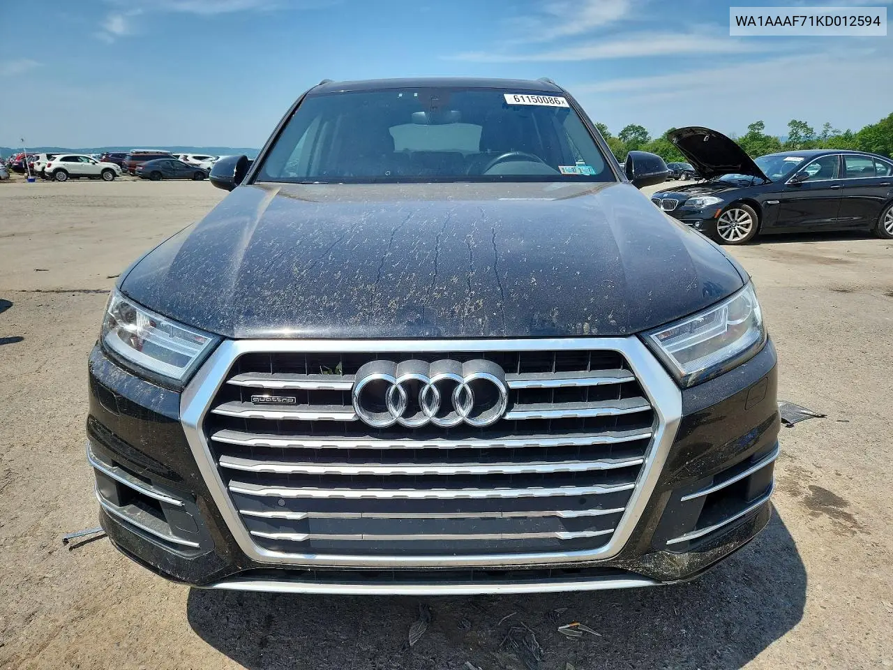 2019 Audi Q7 Premium VIN: WA1AAAF71KD012594 Lot: 61150086