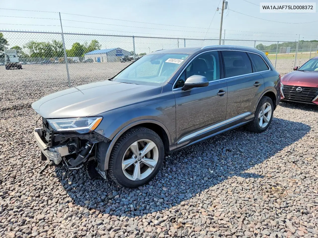 2020 Audi Q7 Premium VIN: WA1AJAF75LD008372 Lot: 60601316