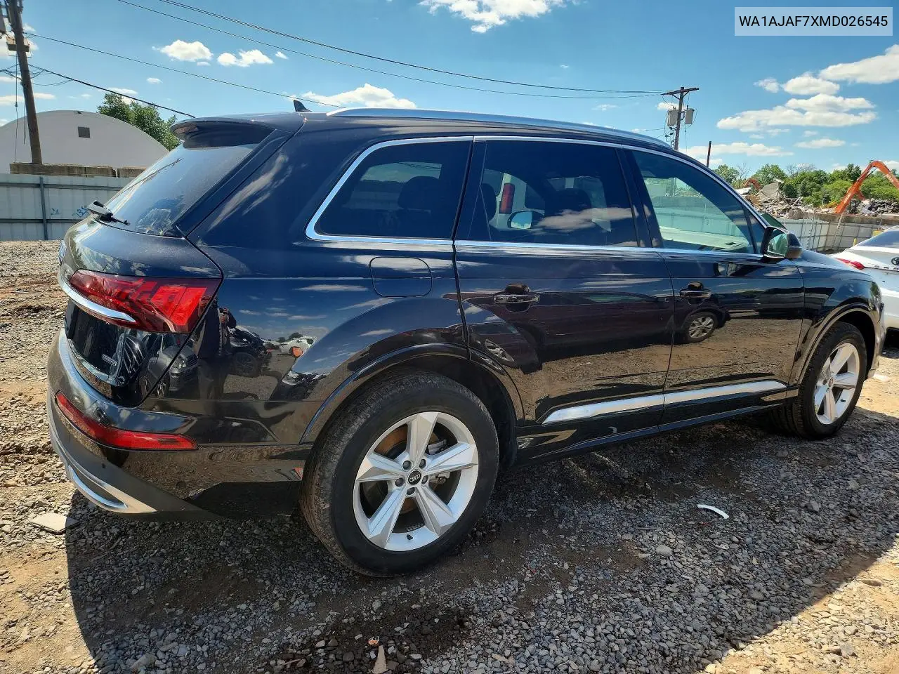 2021 Audi Q7 Premium VIN: WA1AJAF7XMD026545 Lot: 57944706