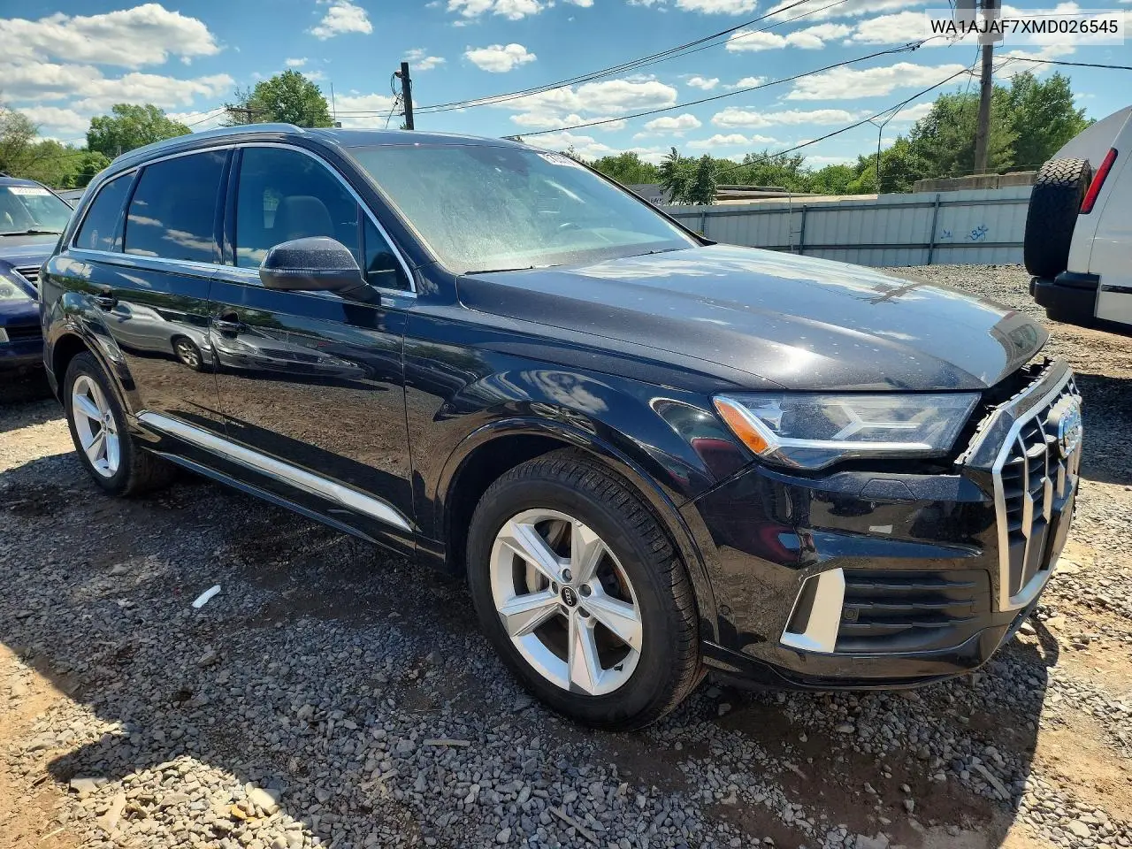 2021 Audi Q7 Premium VIN: WA1AJAF7XMD026545 Lot: 57944706