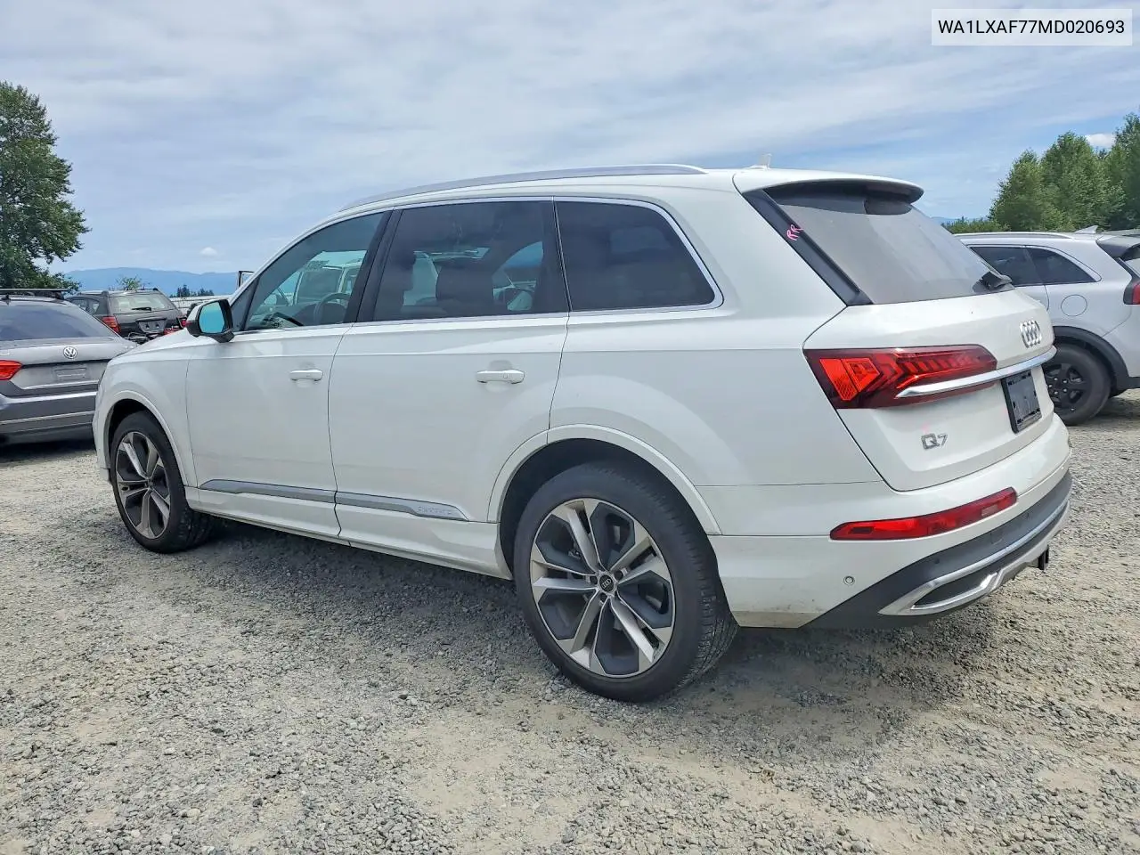 2021 Audi Q7 Premium Plus VIN: WA1LXAF77MD020693 Lot: 60248756