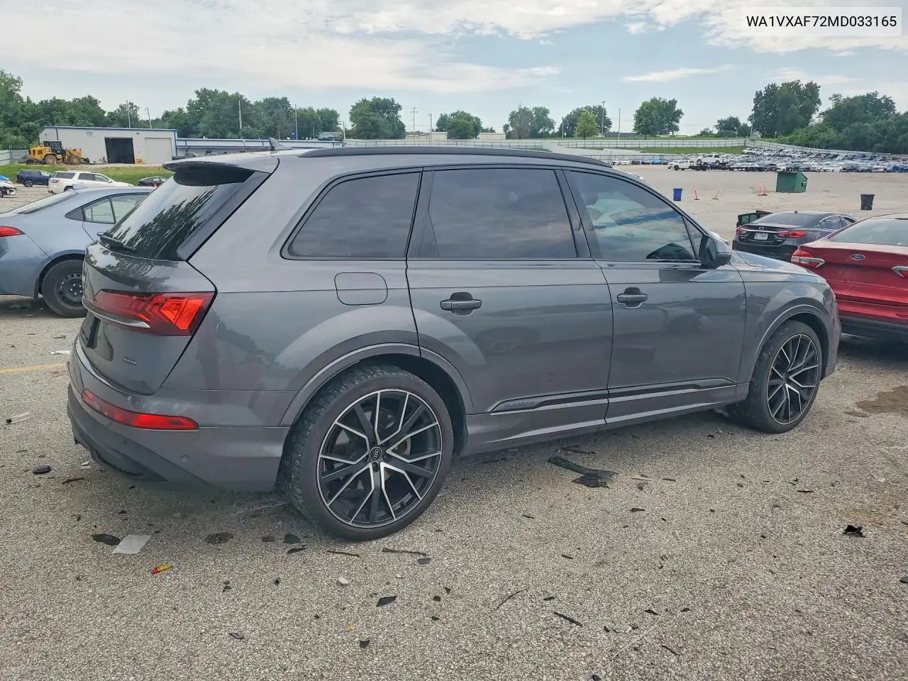 2021 Audi Q7 Prestige VIN: WA1VXAF72MD033165 Lot: 60401526