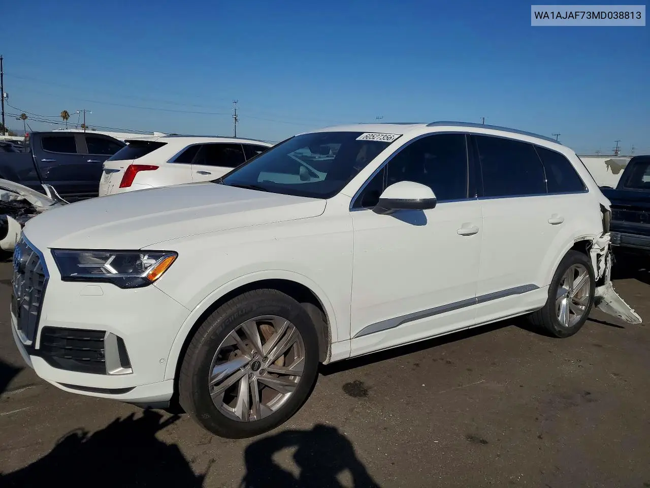 2021 Audi Q7 Premium VIN: WA1AJAF73MD038813 Lot: 60527356