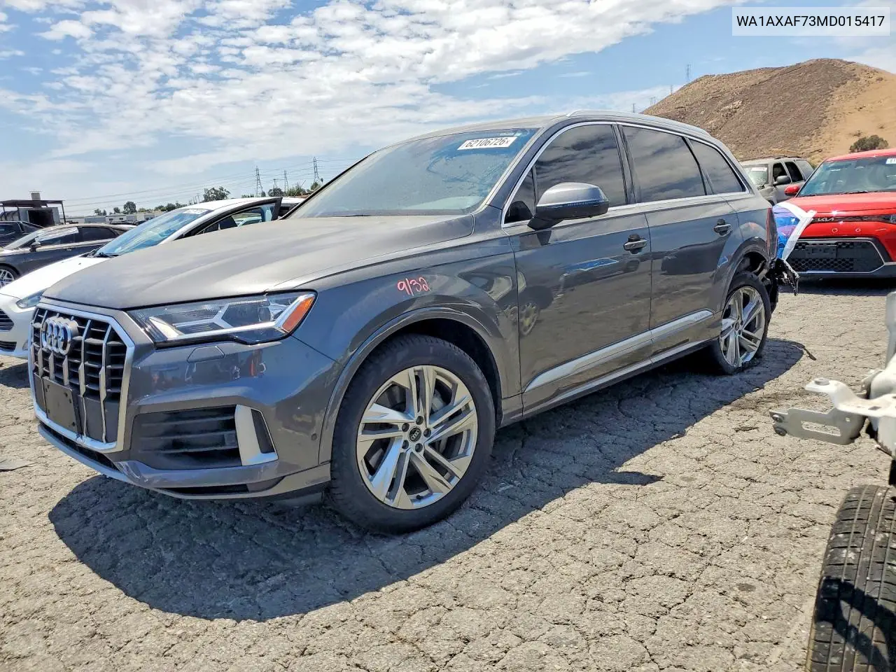 2021 Audi Q7 Premium VIN: WA1AXAF73MD015417 Lot: 62106726