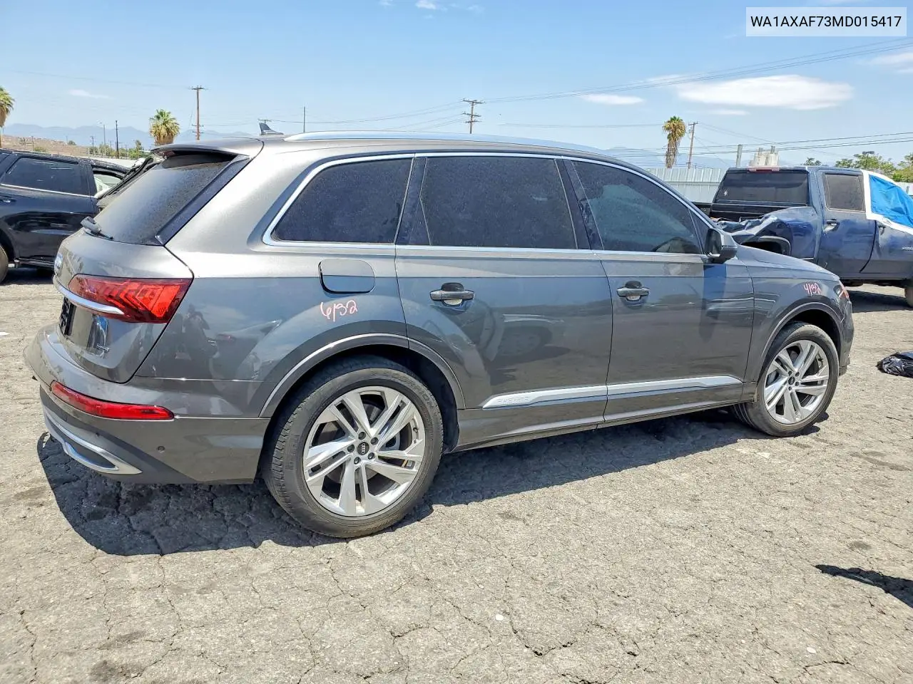 2021 Audi Q7 Premium VIN: WA1AXAF73MD015417 Lot: 62106726