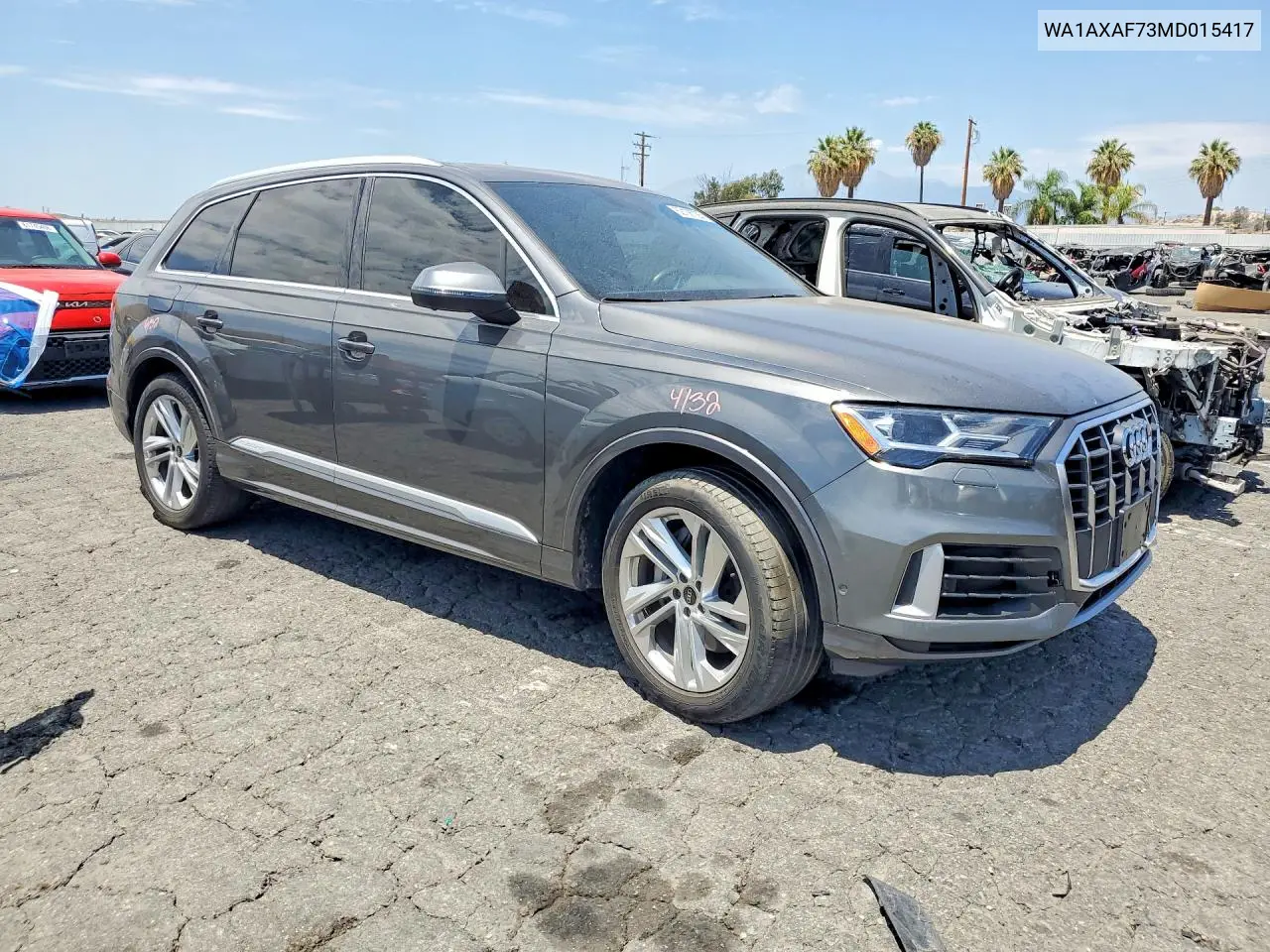 2021 Audi Q7 Premium VIN: WA1AXAF73MD015417 Lot: 62106726