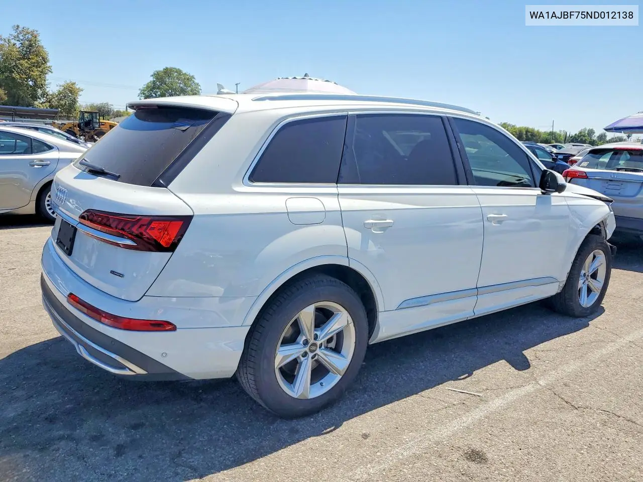 2022 Audi Q7 Premium VIN: WA1AJBF75ND012138 Lot: 59718976