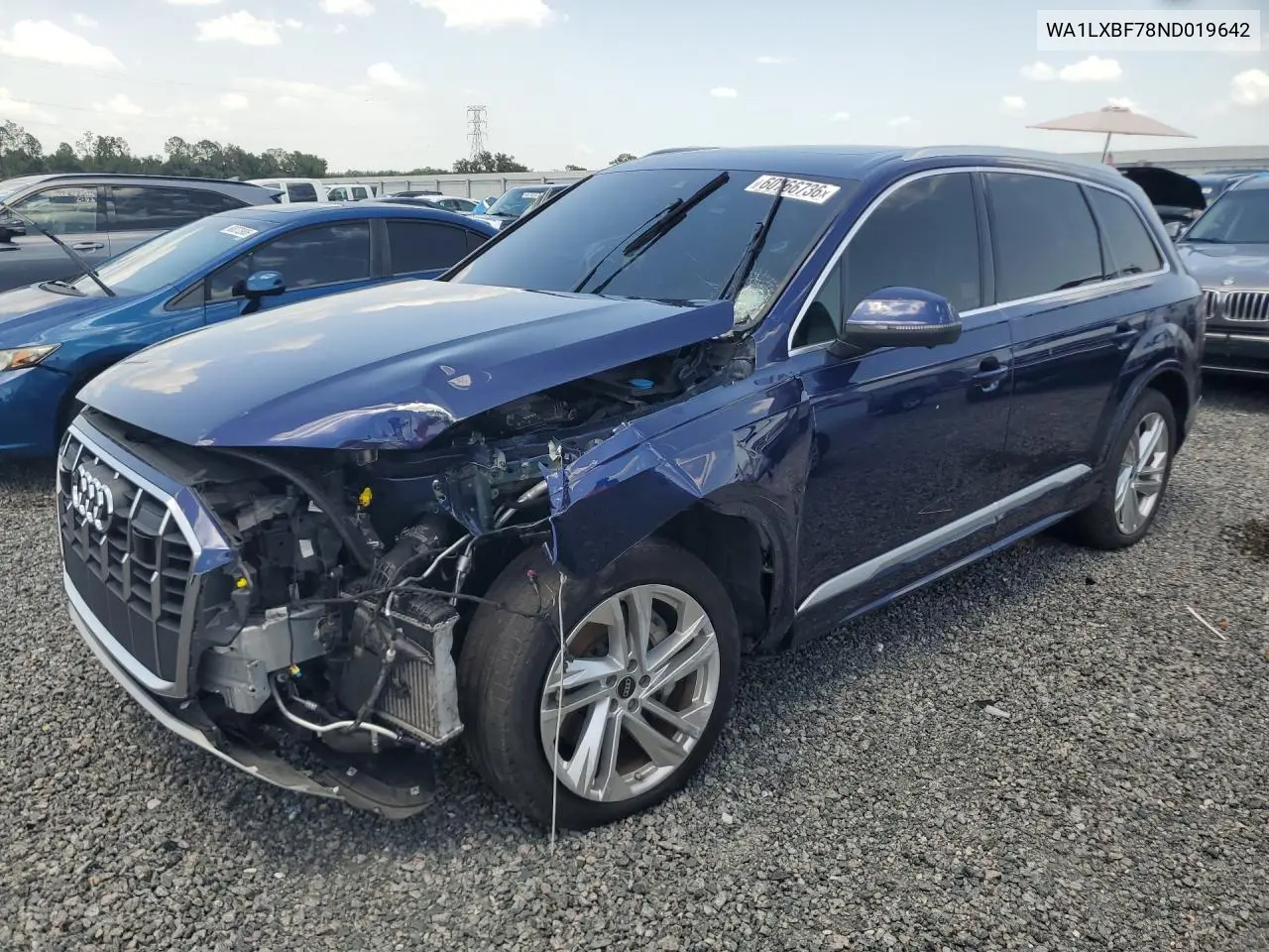 2022 Audi Q7 Premium Plus VIN: WA1LXBF78ND019642 Lot: 60766736