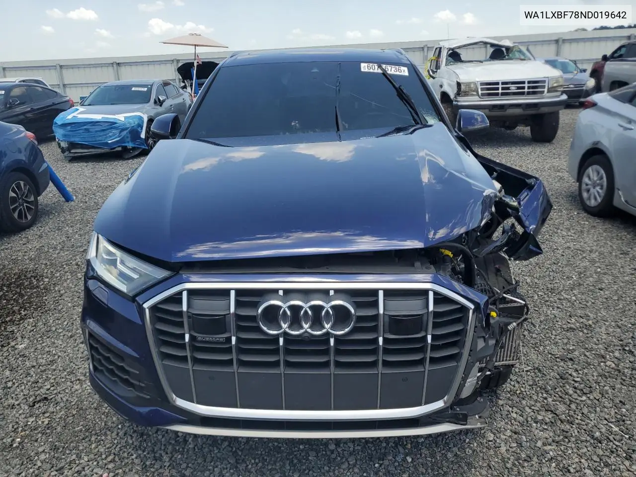 2022 Audi Q7 Premium Plus VIN: WA1LXBF78ND019642 Lot: 60766736