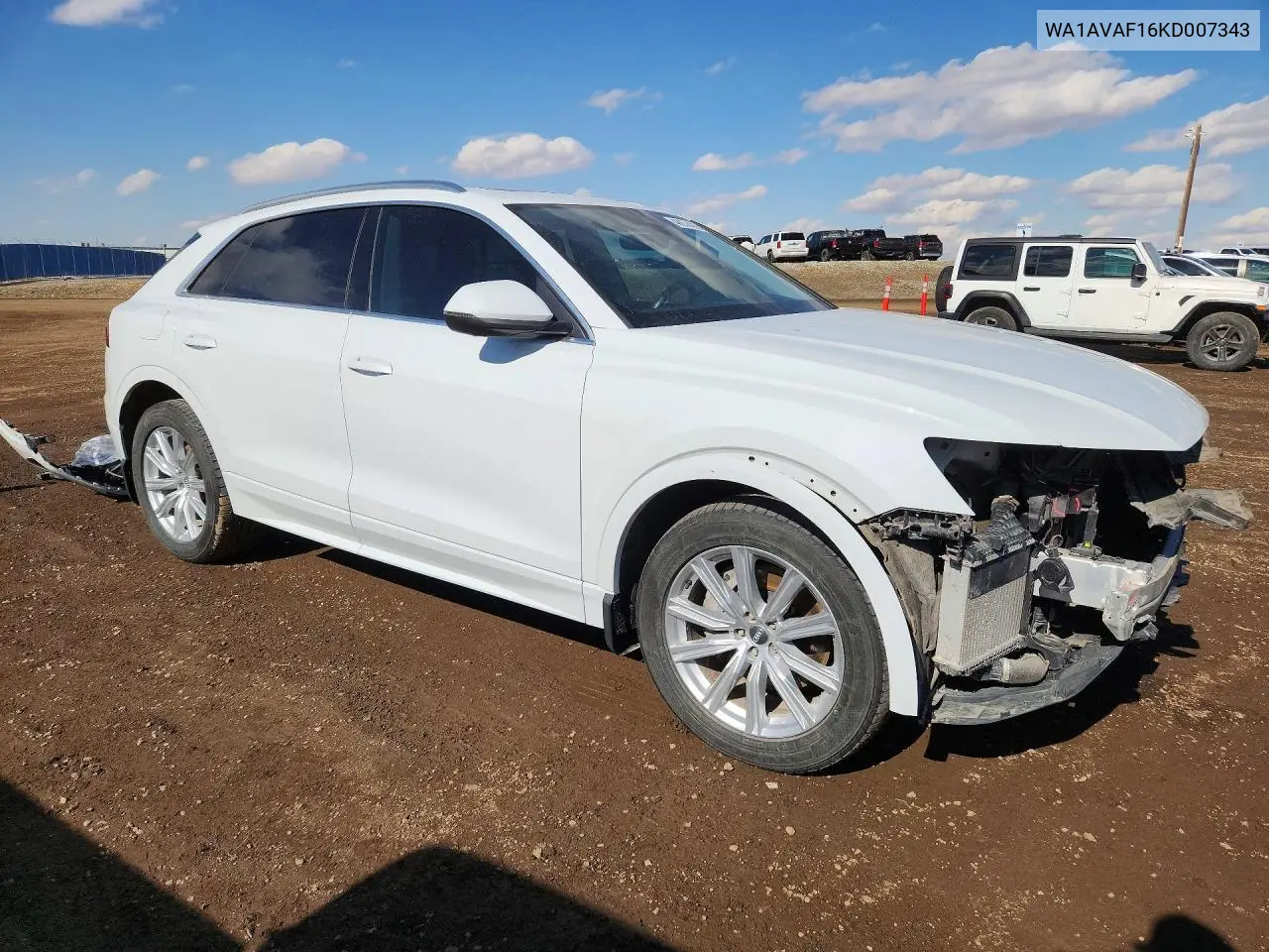 2019 Audi Q8 Premium VIN: WA1AVAF16KD007343 Lot: 48637426
