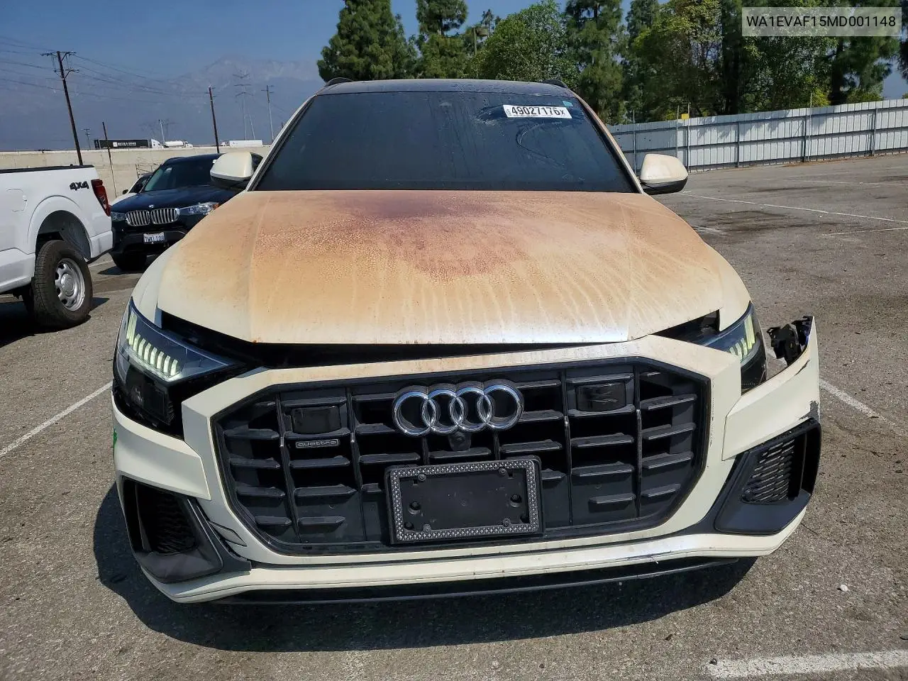 2021 Audi Q8 Premium Plus S-Line VIN: WA1EVAF15MD001148 Lot: 49027176