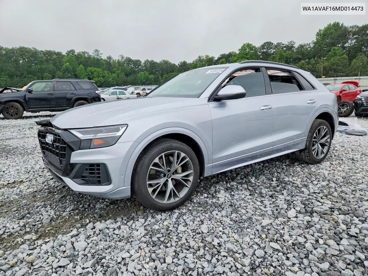 2021 Audi Q8 Premium VIN: WA1AVAF16MD014473 Lot: 54992356