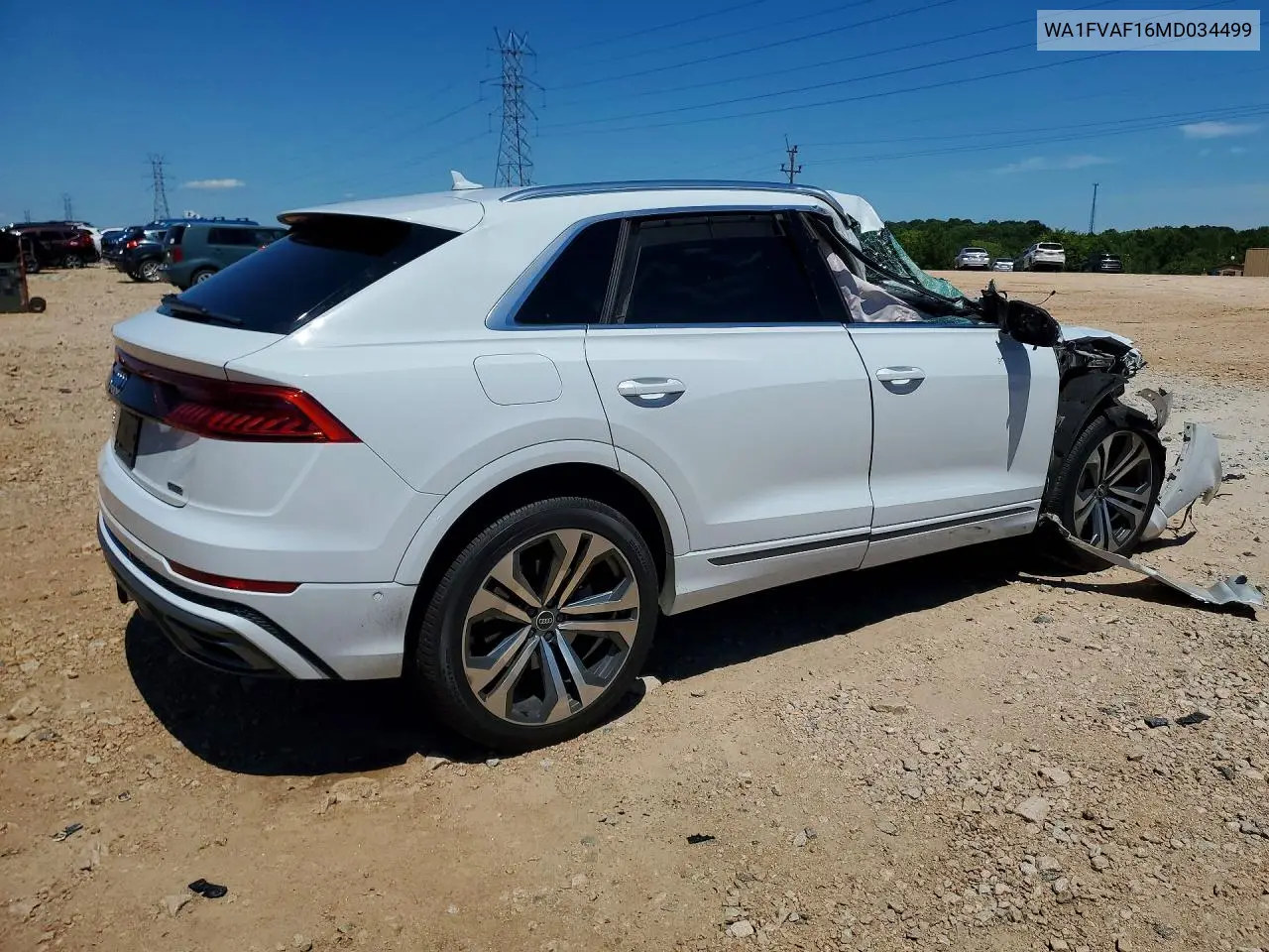 2021 Audi Q8 Prestige S-Line VIN: WA1FVAF16MD034499 Lot: 57085716