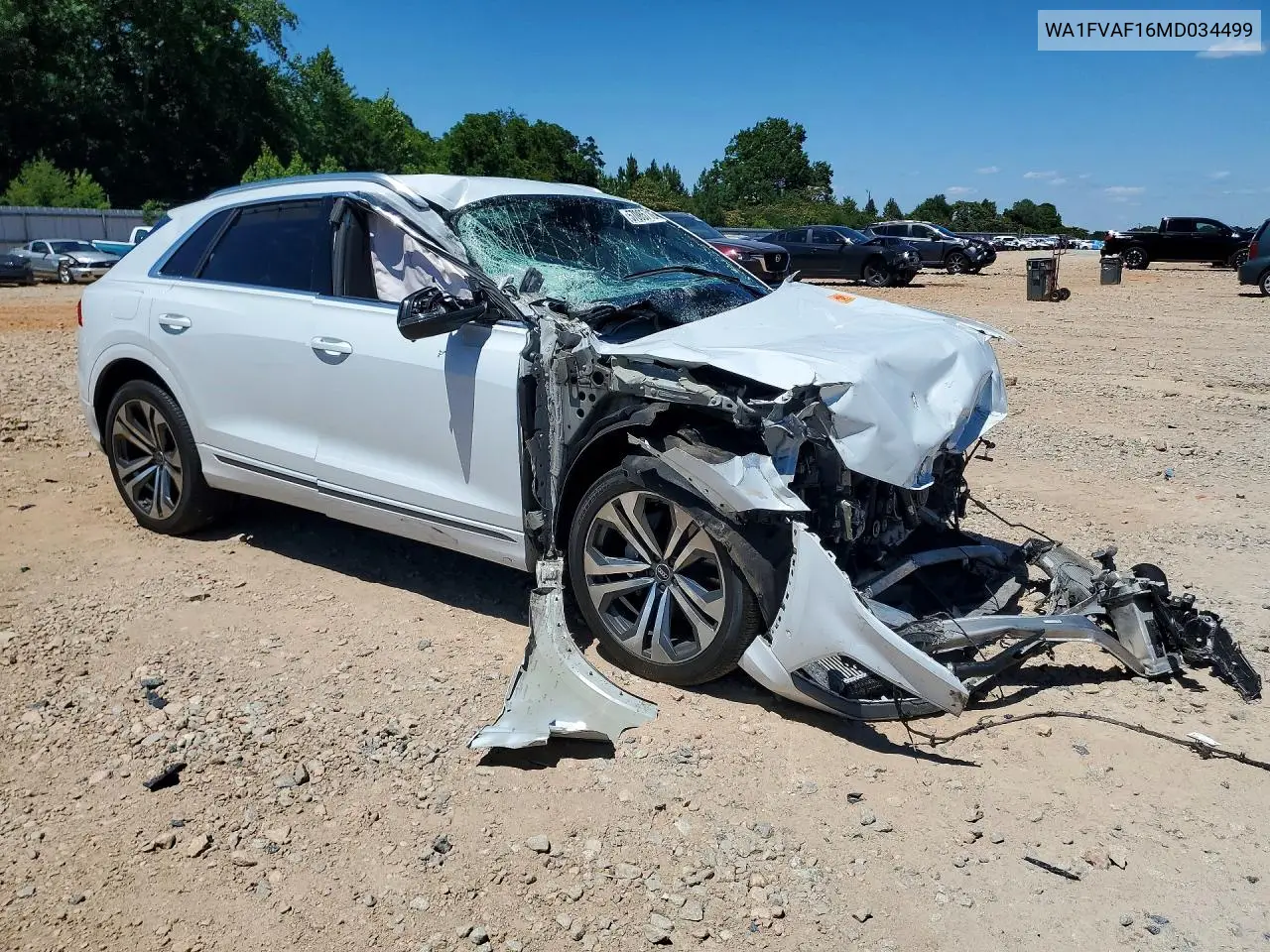 2021 Audi Q8 Prestige S-Line VIN: WA1FVAF16MD034499 Lot: 57085716