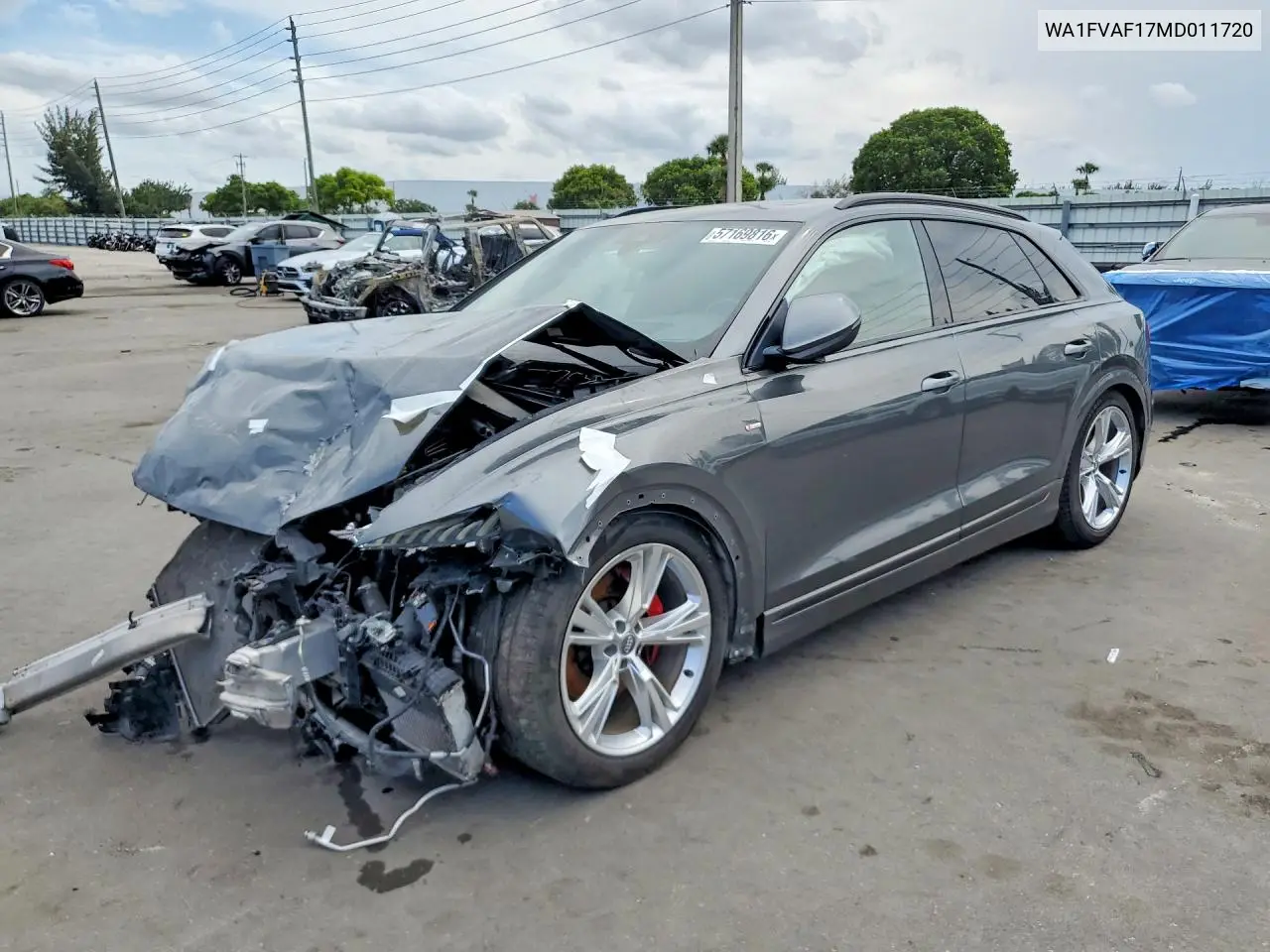 2021 Audi Q8 Prestige S-Line VIN: WA1FVAF17MD011720 Lot: 57169816