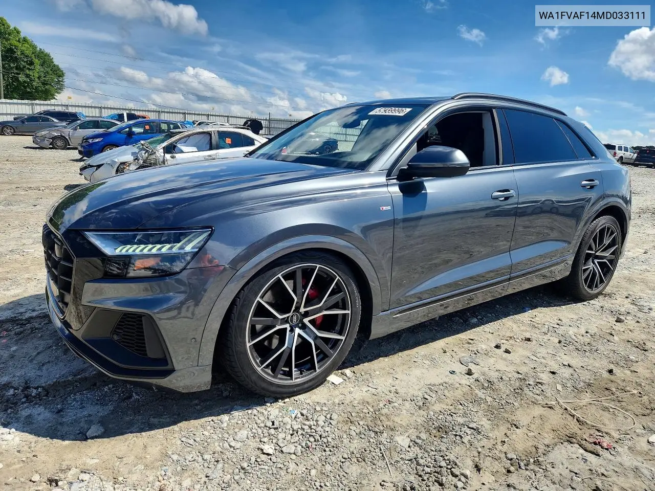 2021 Audi Q8 Prestige S-Line VIN: WA1FVAF14MD033111 Lot: 57939996