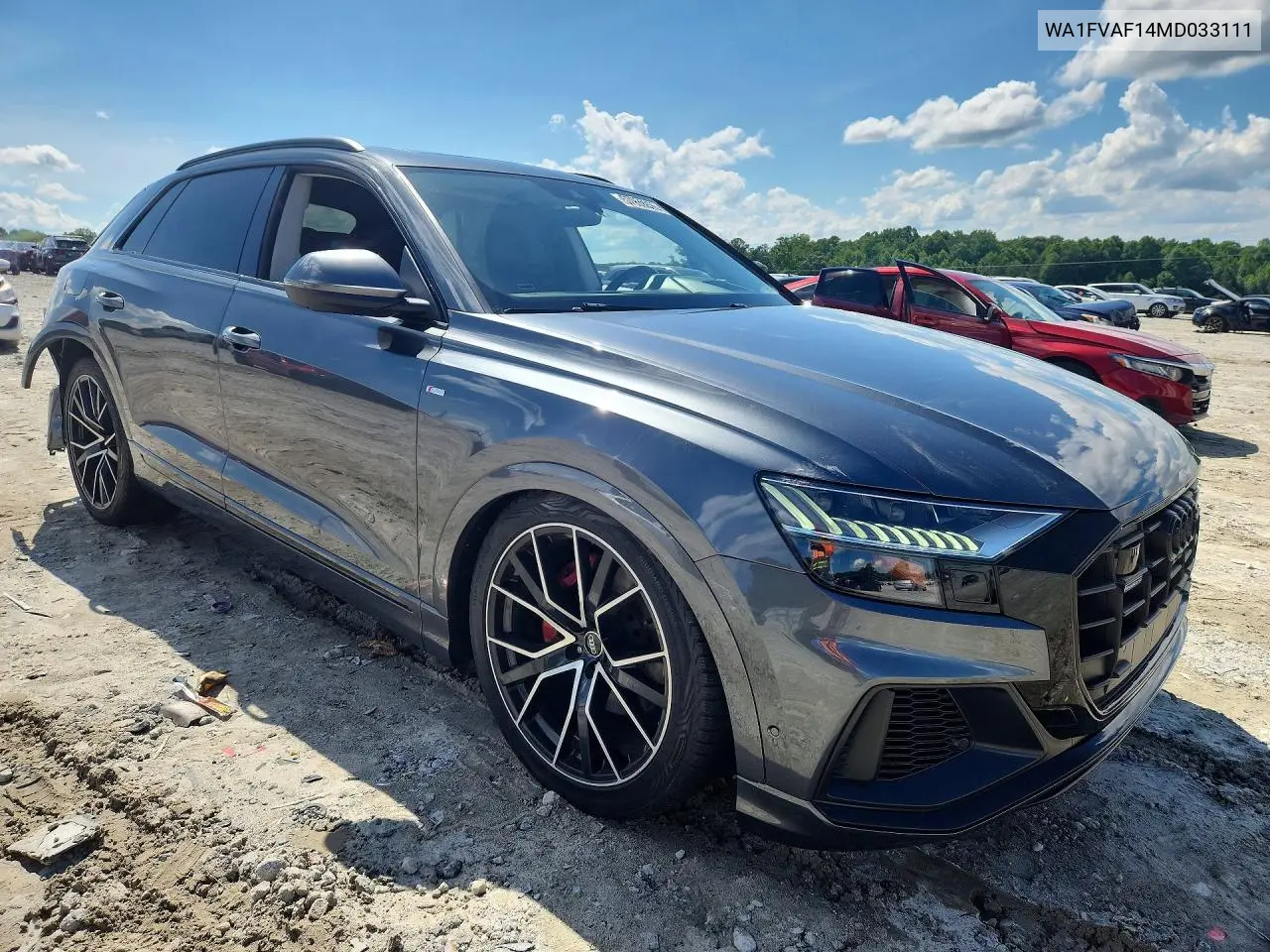 2021 Audi Q8 Prestige S-Line VIN: WA1FVAF14MD033111 Lot: 57939996