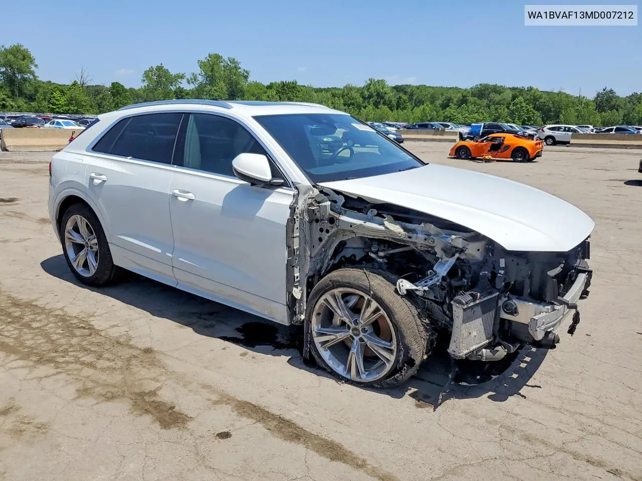 2021 Audi Q8 Premium Plus VIN: WA1BVAF13MD007212 Lot: 59008336