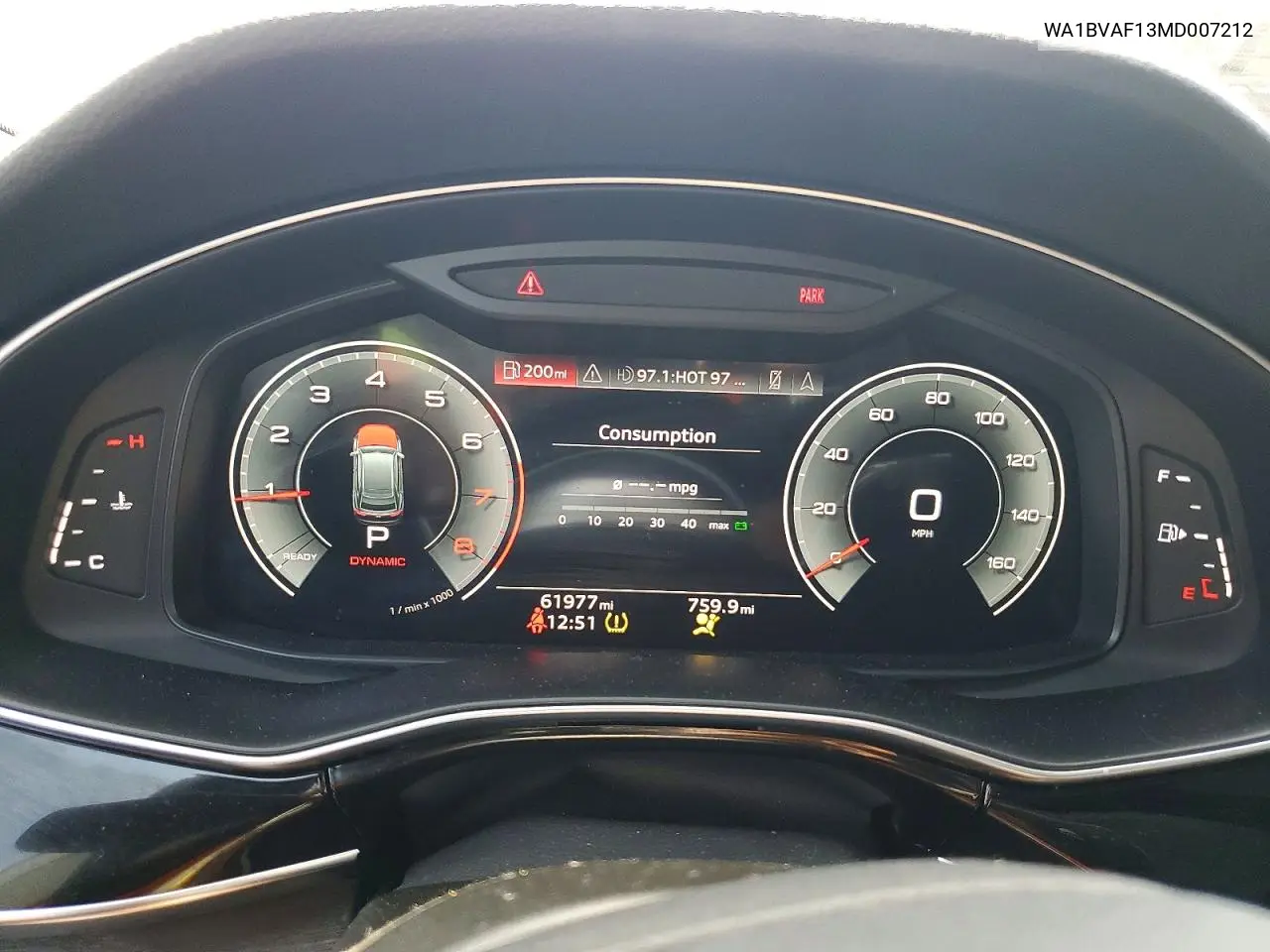 2021 Audi Q8 Premium Plus VIN: WA1BVAF13MD007212 Lot: 59008336