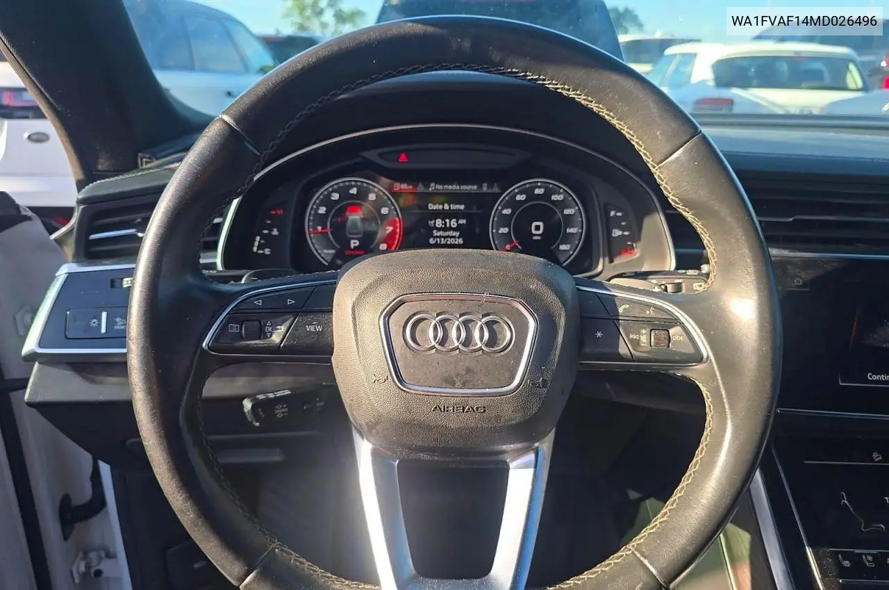 2021 Audi Q8 Prestige S-Line VIN: WA1FVAF14MD026496 Lot: 61393366