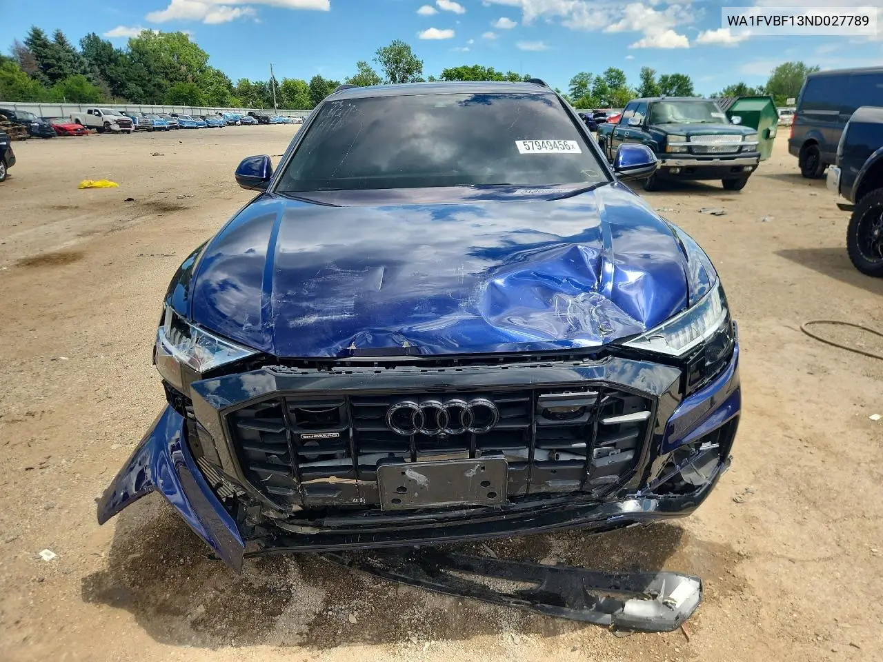 2022 Audi Q8 Prestige S-Line VIN: WA1FVBF13ND027789 Lot: 57949456