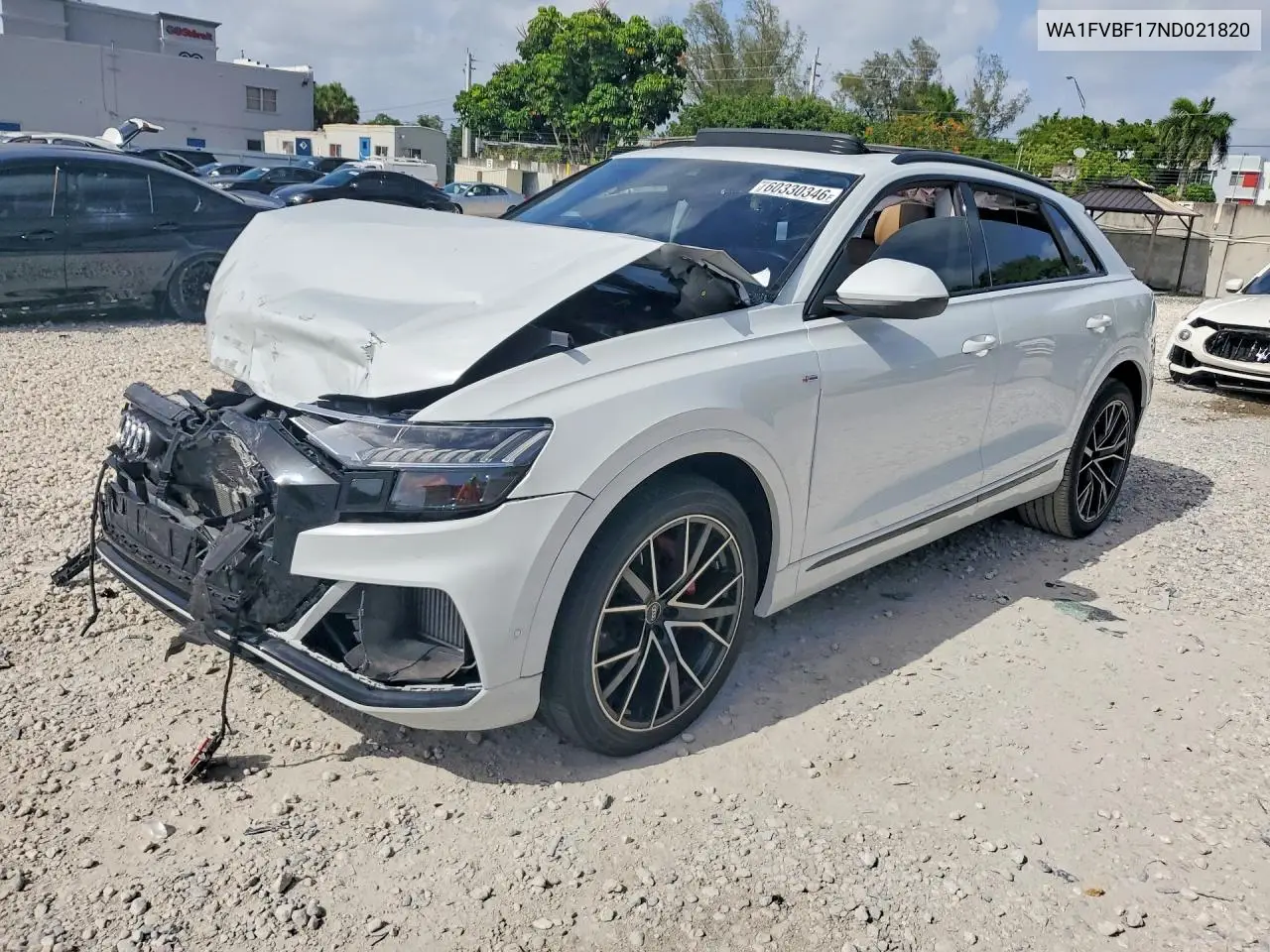 2022 Audi Q8 Prestige S-Line VIN: WA1FVBF17ND021820 Lot: 60330346