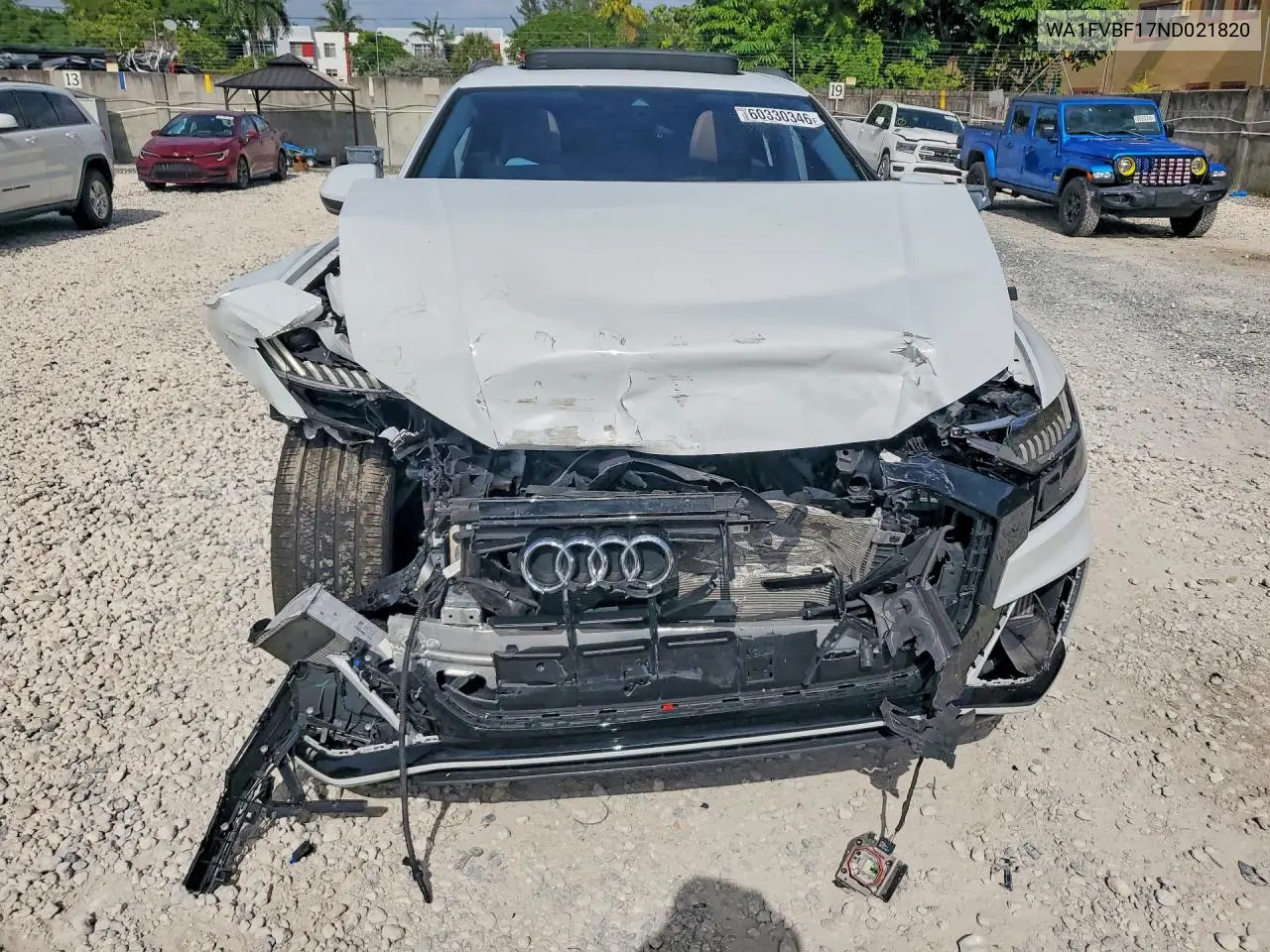2022 Audi Q8 Prestige S-Line VIN: WA1FVBF17ND021820 Lot: 60330346